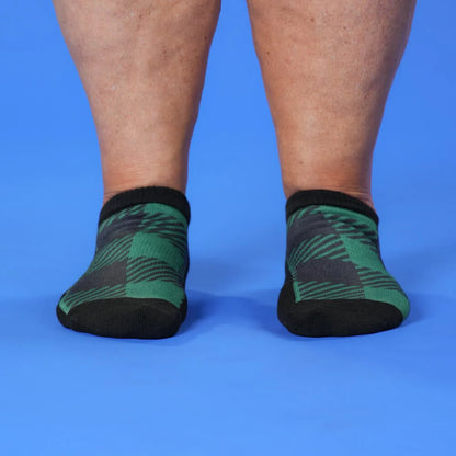 Green Plaid Ankle Compression Socks